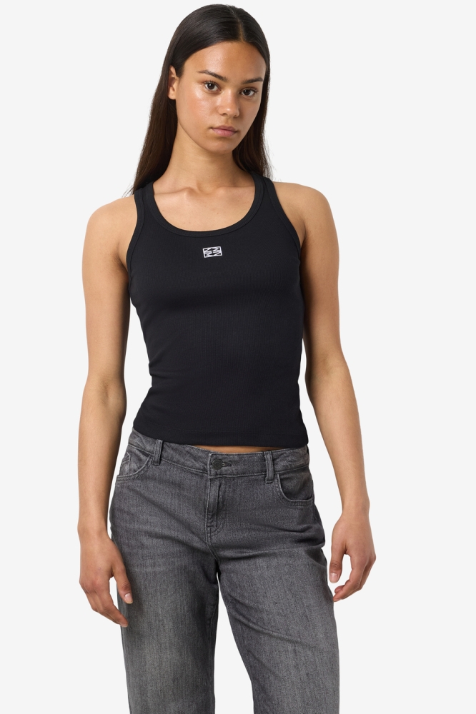 NMJUDY S/L TANK TOP JRS 27033978 BLACK/WHITE EMBR